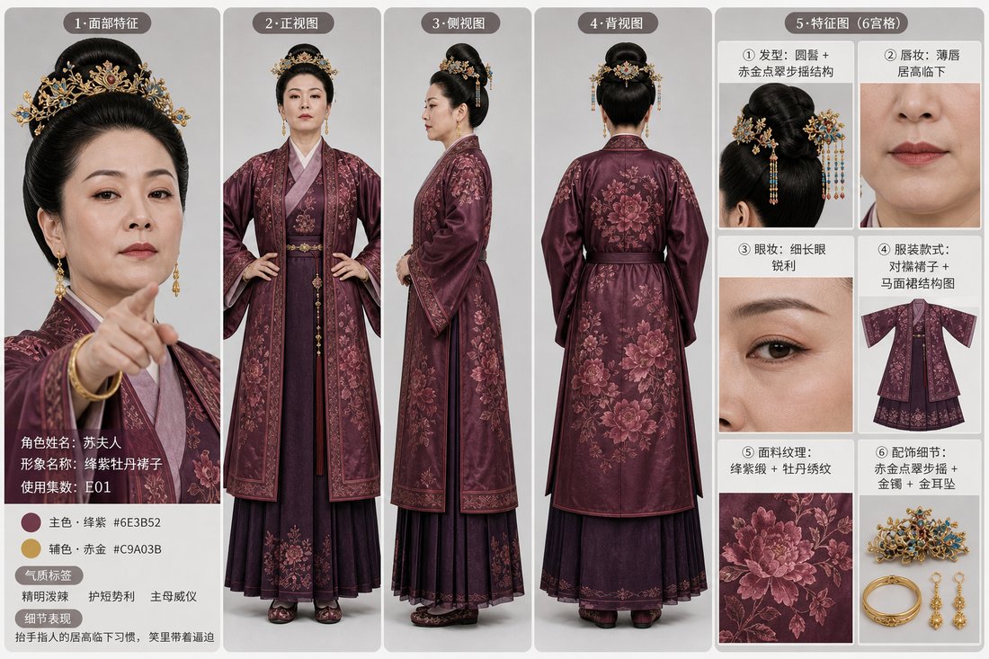 苏夫人绛紫定妆图