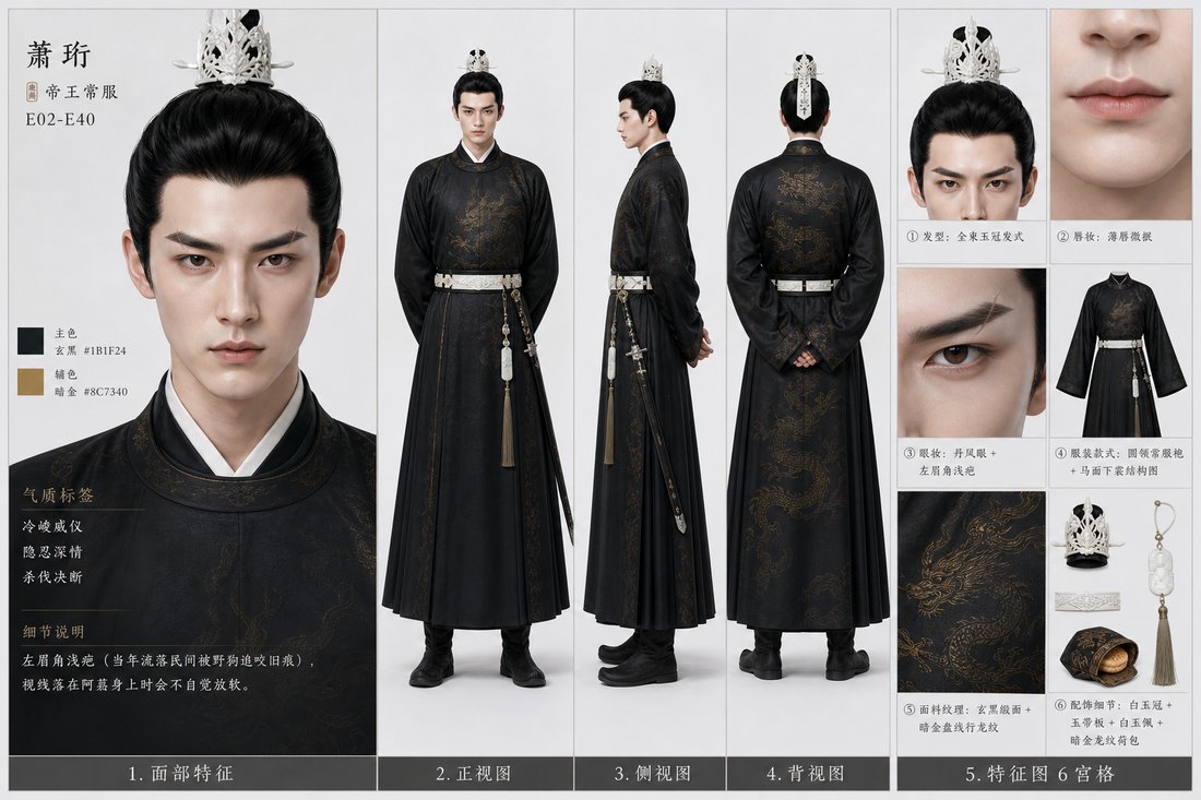 萧珩帝王常服定妆图